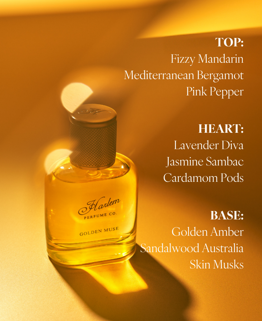 Golden Muse Eau de Parfum - Vanilla Amber Florals - Harlem Perfume Co